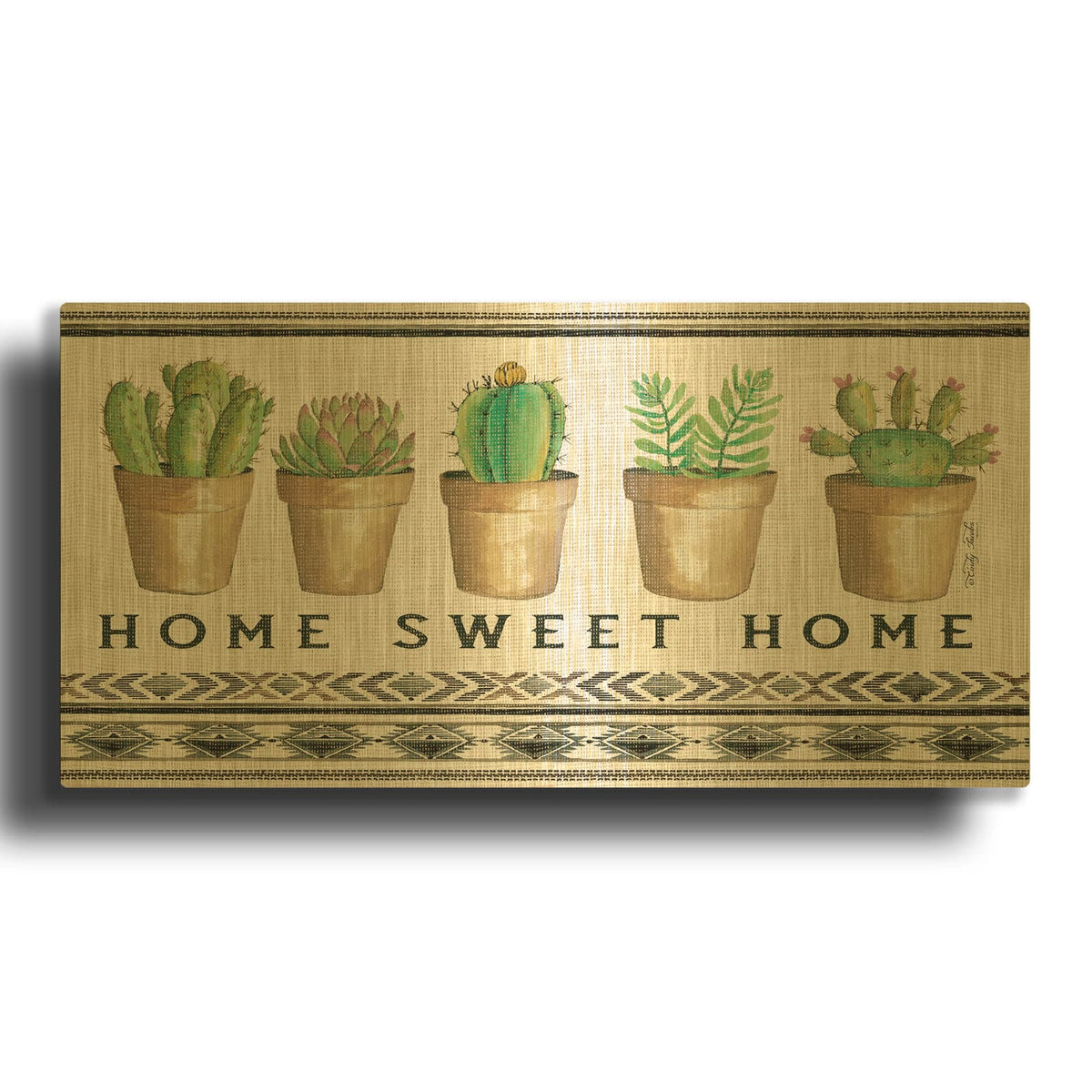 'Native Home Sweet Home' By Cindy Jacobs Gold Metal Wall Art