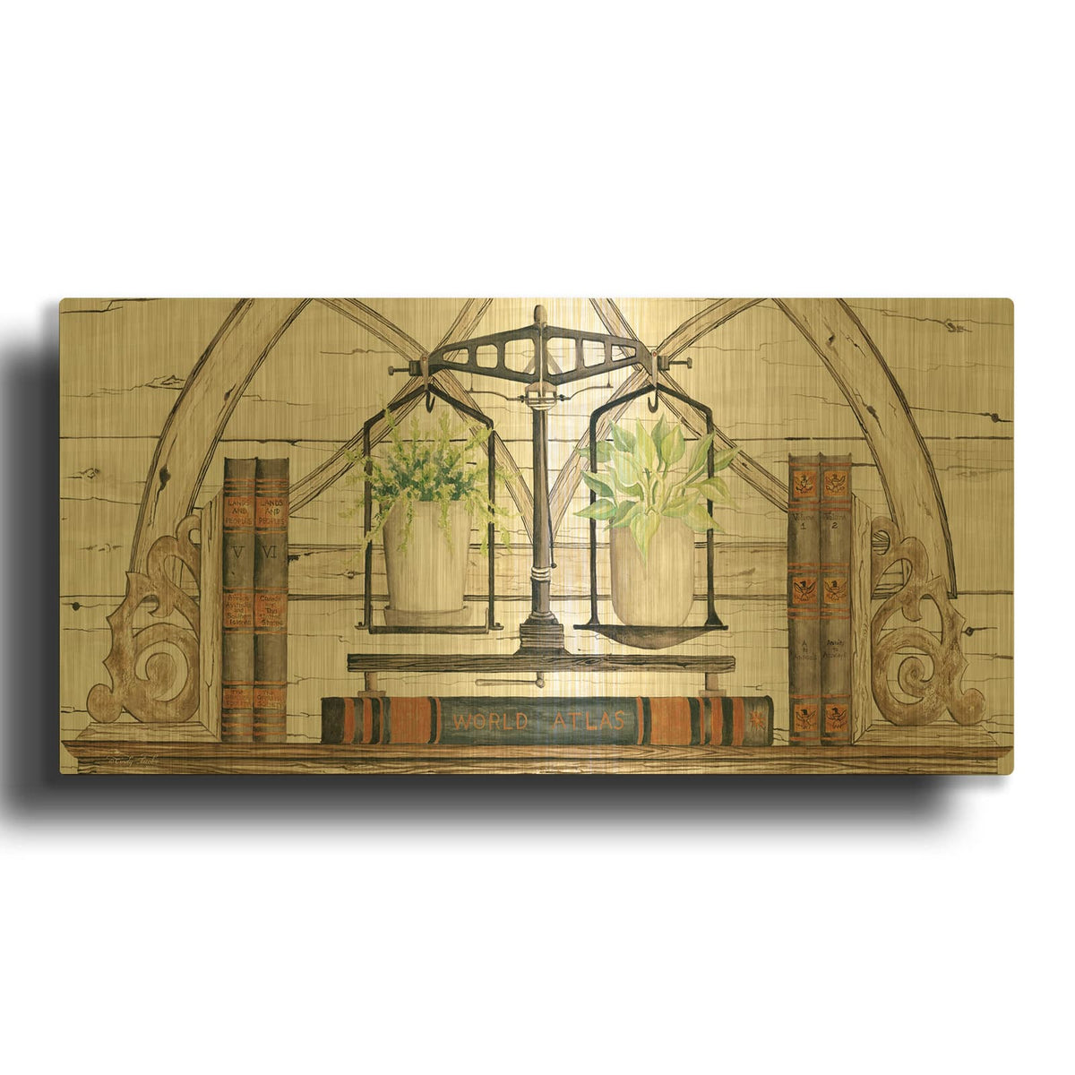 'Balance of Beauty' By Cindy Jacobs Gold Metal Wall Art