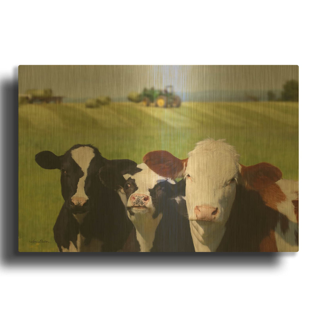 'Making Hay' By Lori Deiter Gold Metal Wall Art