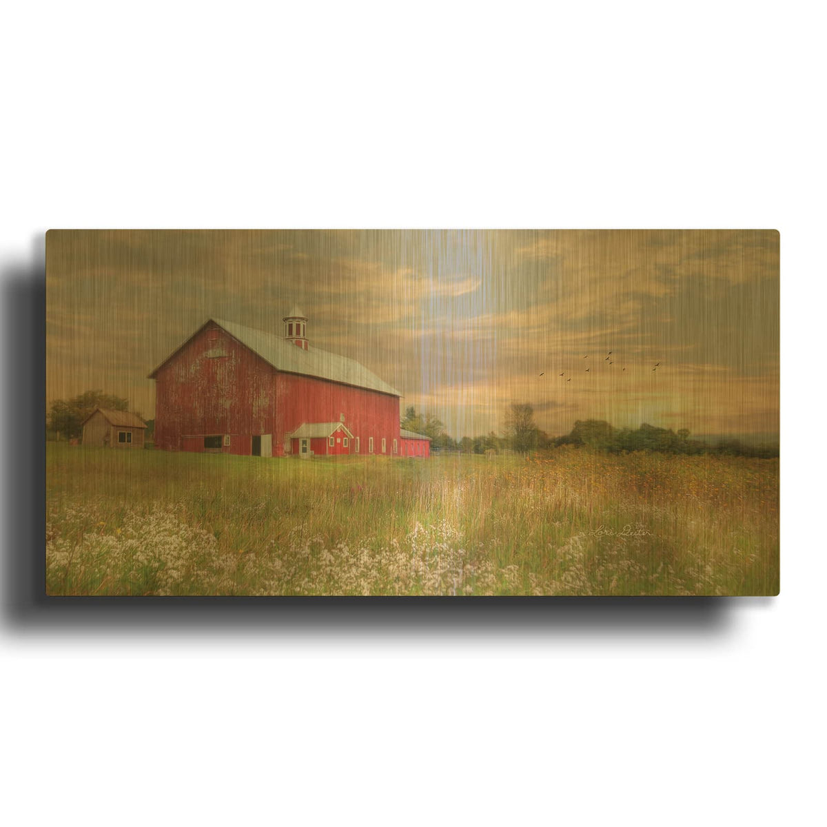 'Vermont Landscape' By Lori Deiter Gold Metal Wall Art