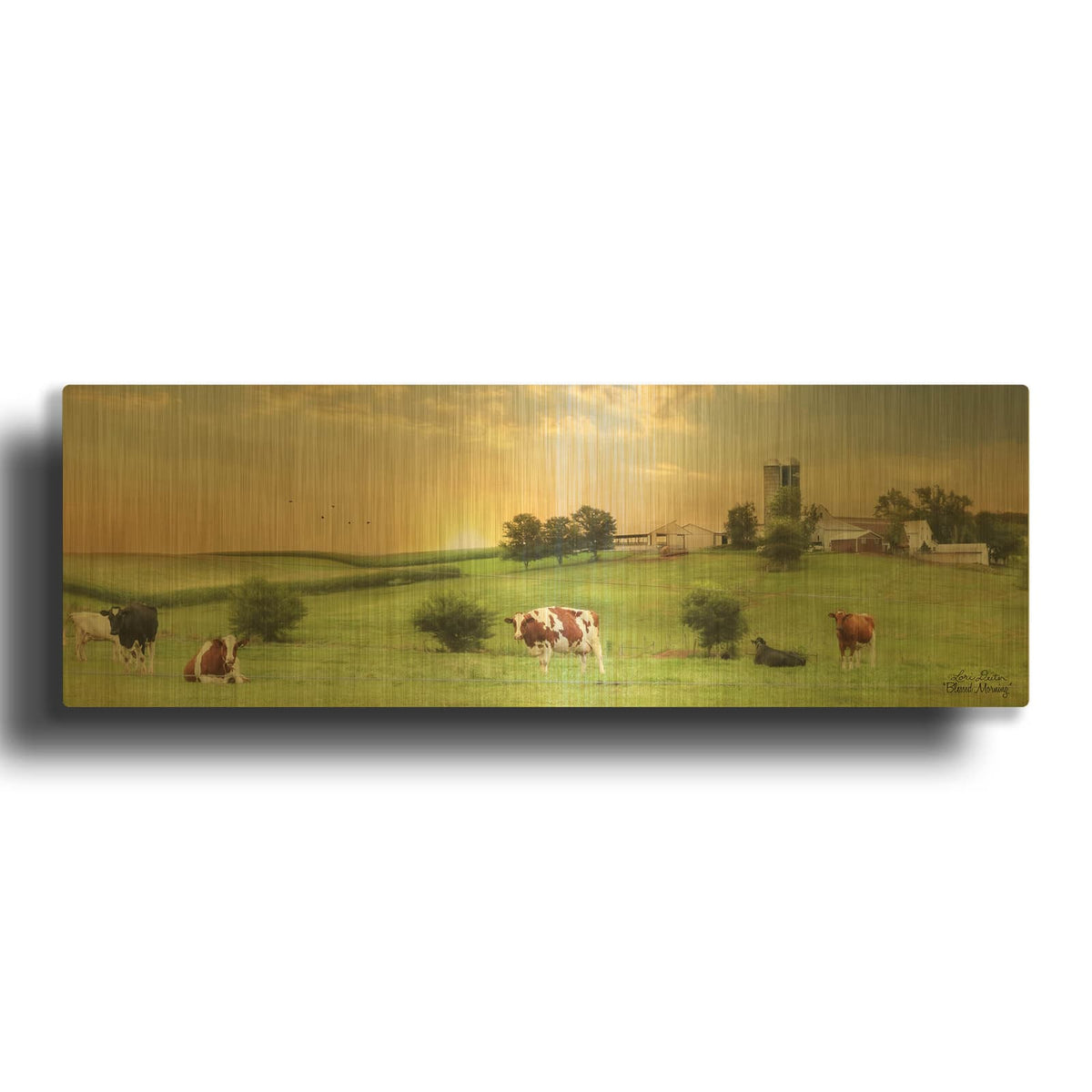 'Blessed Morning' By Lori Deiter Gold Metal Wall Art