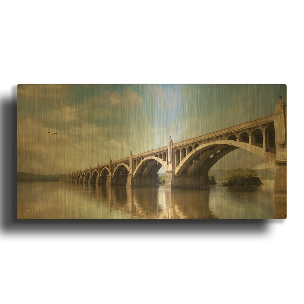 'Columbia Wrightsville Bridge' By Lori Deiter Gold Metal Wall Art