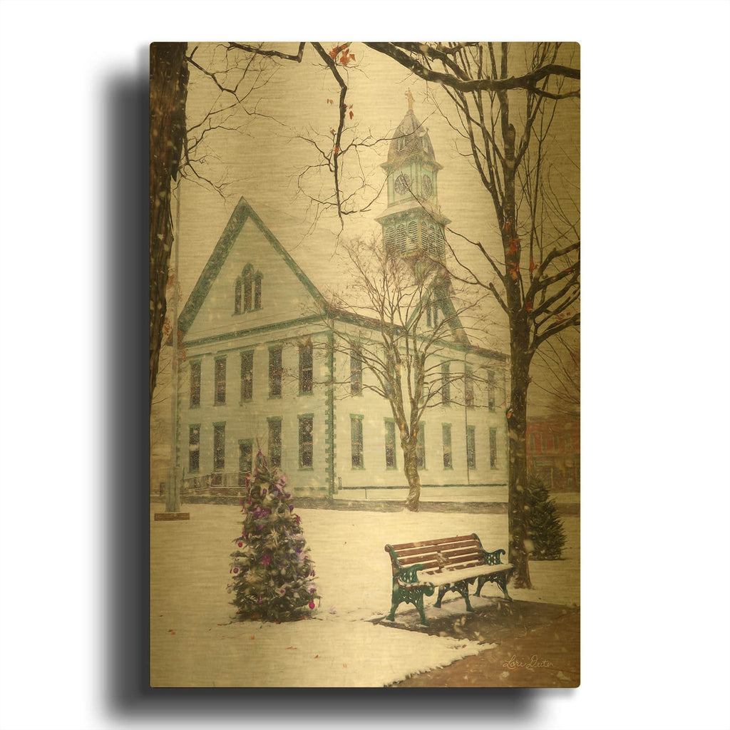 'Christmas in Coudersport' By Lori Deiter Gold Metal Wall Art