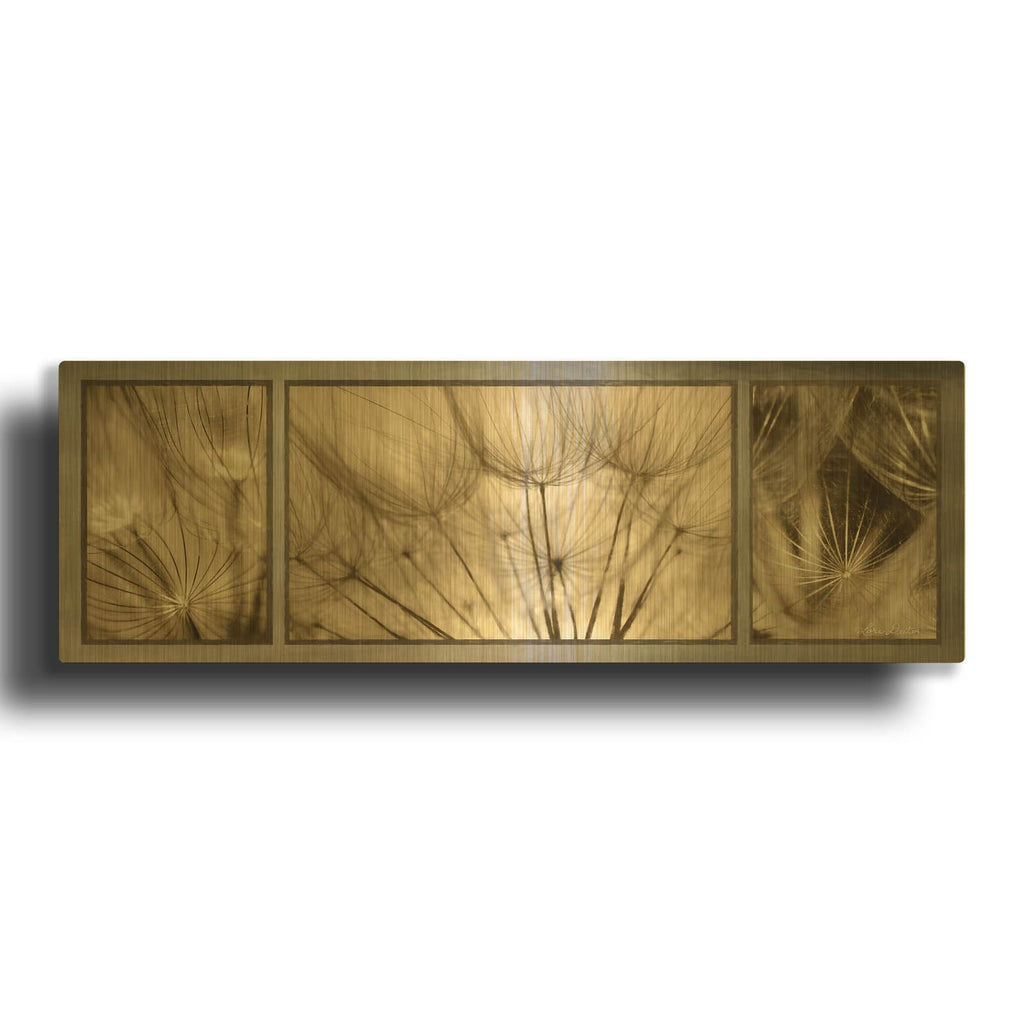 'Goatsbeard Trio' By Lori Deiter Gold Metal Wall Art