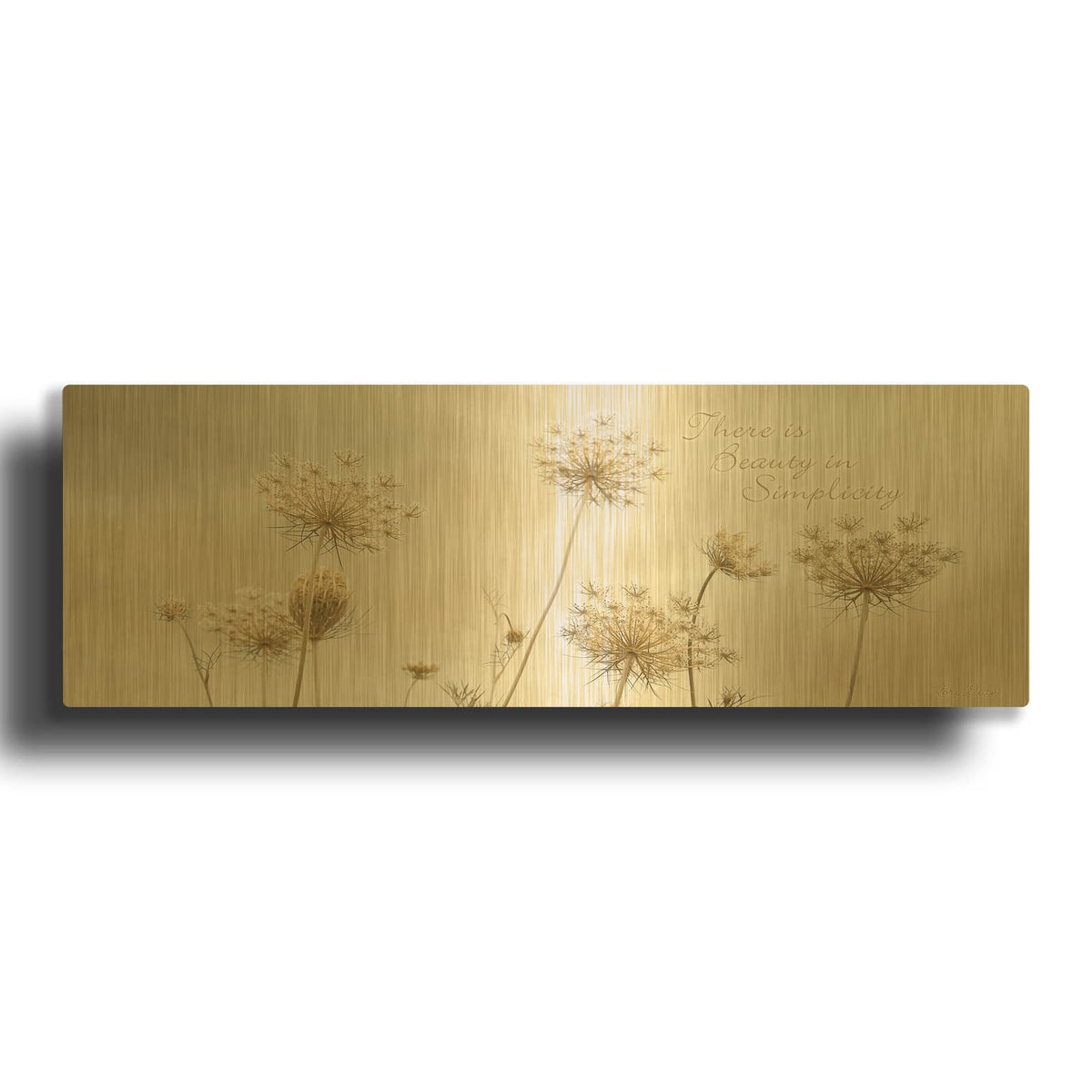 'There is Beauty in Simplicity' By Lori Deiter Gold Metal Wall Art