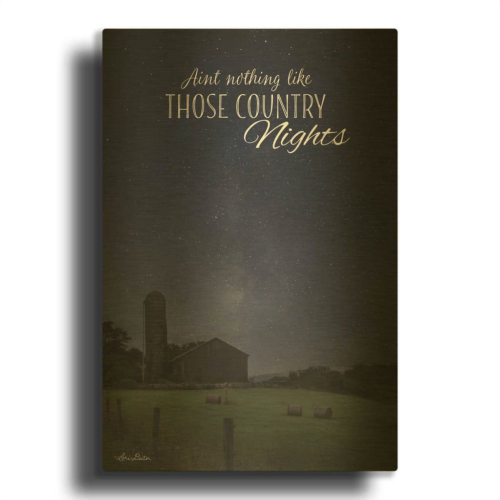 'Country Nights' By Lori Deiter Gold Metal Wall Art