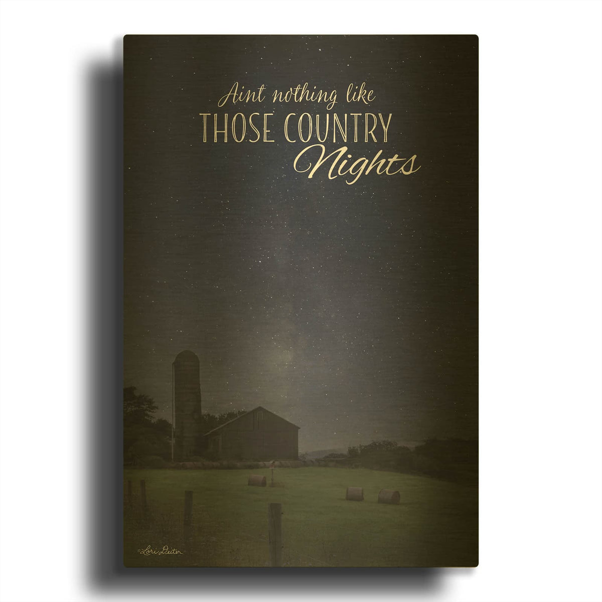 'Country Nights' By Lori Deiter Gold Metal Wall Art