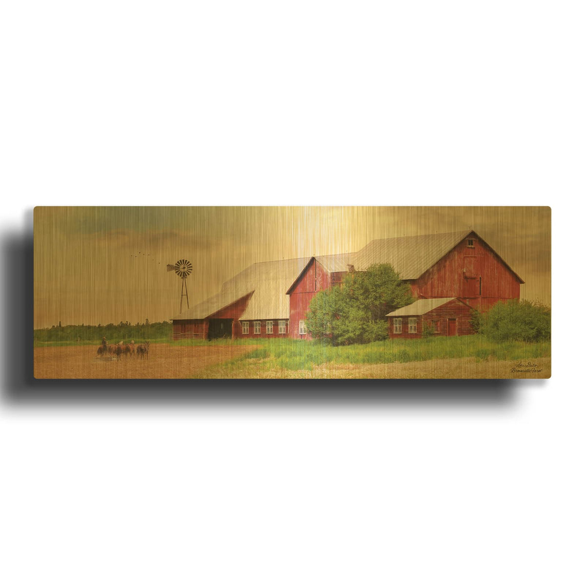 'Brownsville Farm' By Lori Deiter Gold Metal Wall Art