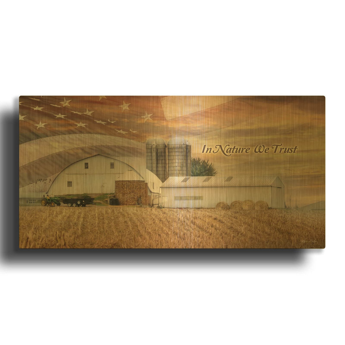 'In Nature We Trust' By Lori Deiter Gold Metal Wall Art