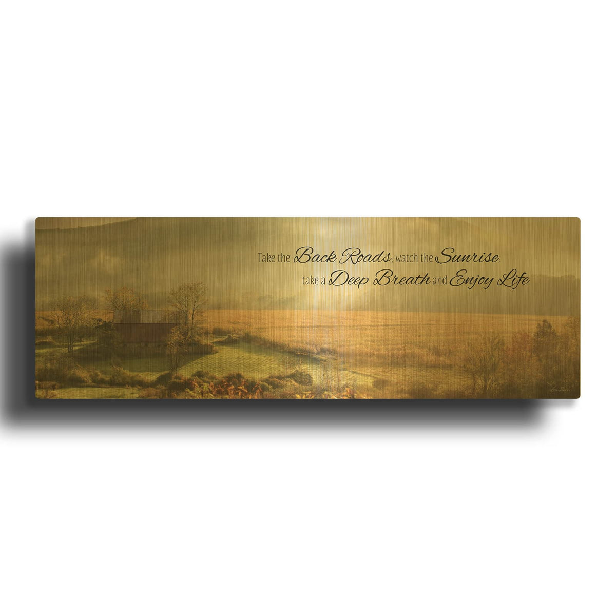 'Enjoy Life' By Lori Deiter Gold Metal Wall Art
