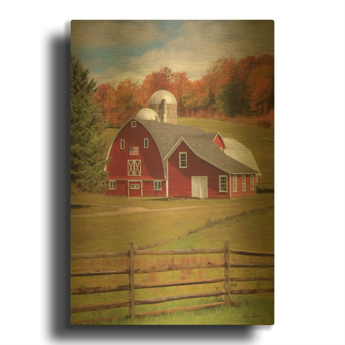 'One Flag, One Land' By Lori Deiter Gold Metal Wall Art