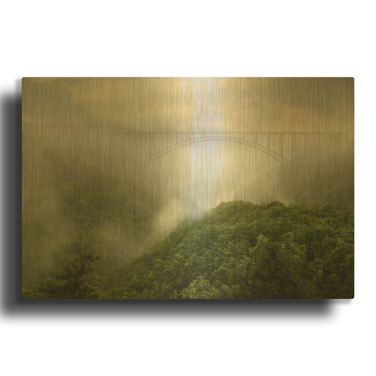 'New River Gorge Bridge' By Lori Deiter Gold Metal Wall Art
