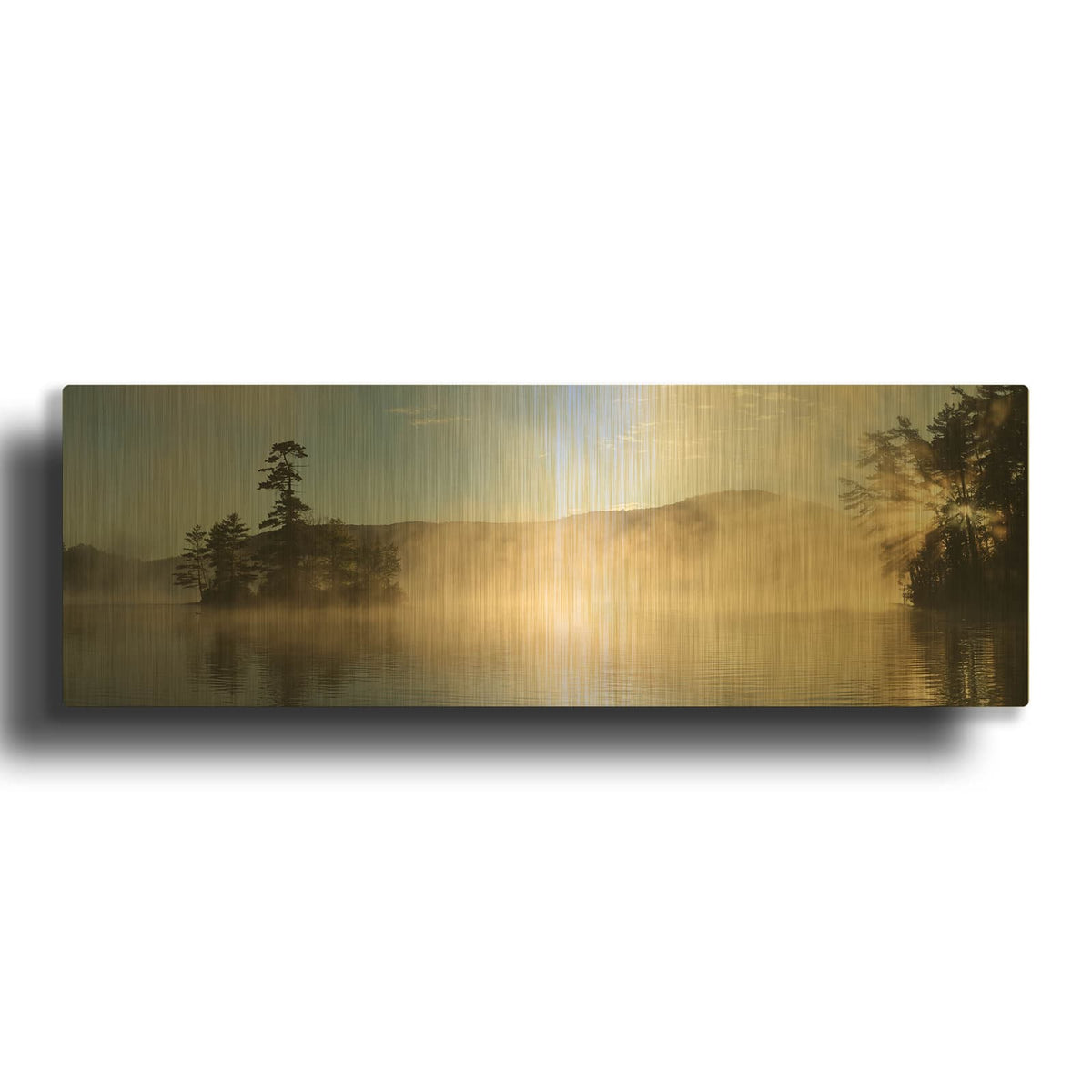 'Lake Luzerne Sunrise' By Lori Deiter Gold Metal Wall Art