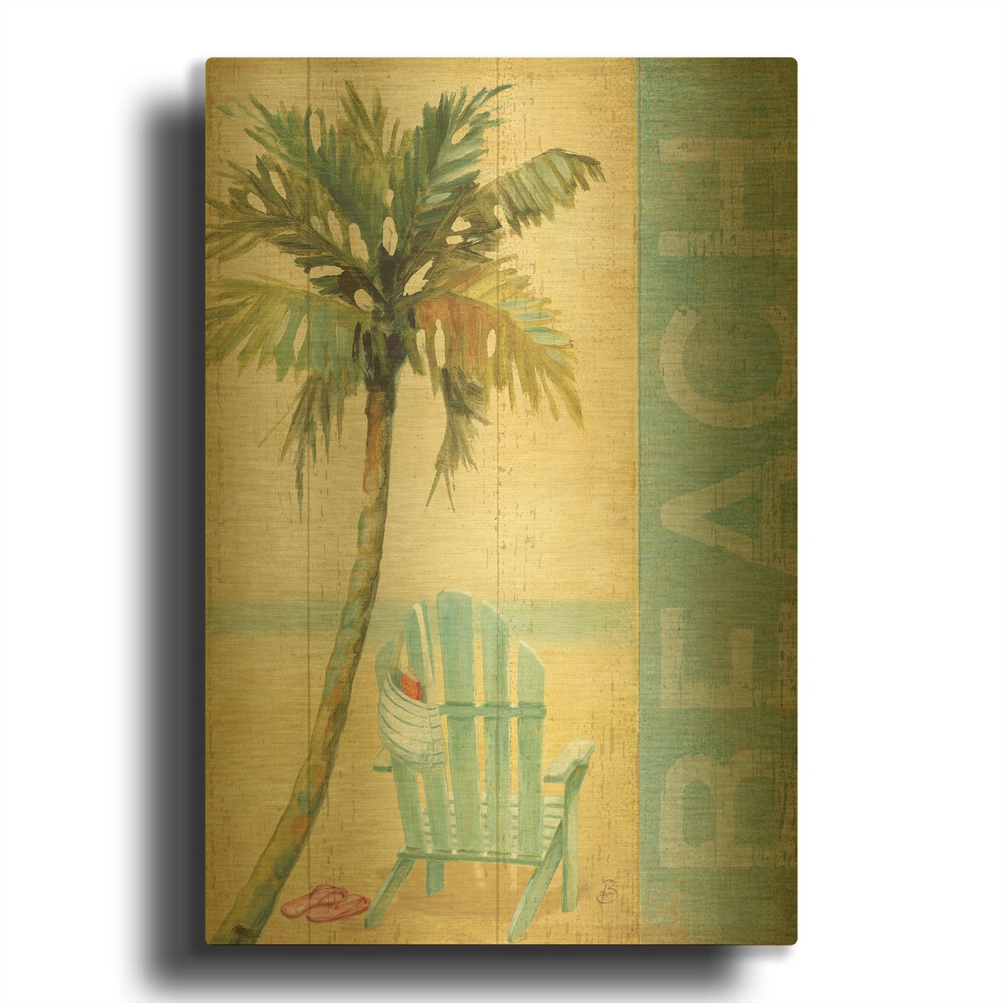'Ocean Beach I' By Daphne Brissonnet Gold Metal Wall Art