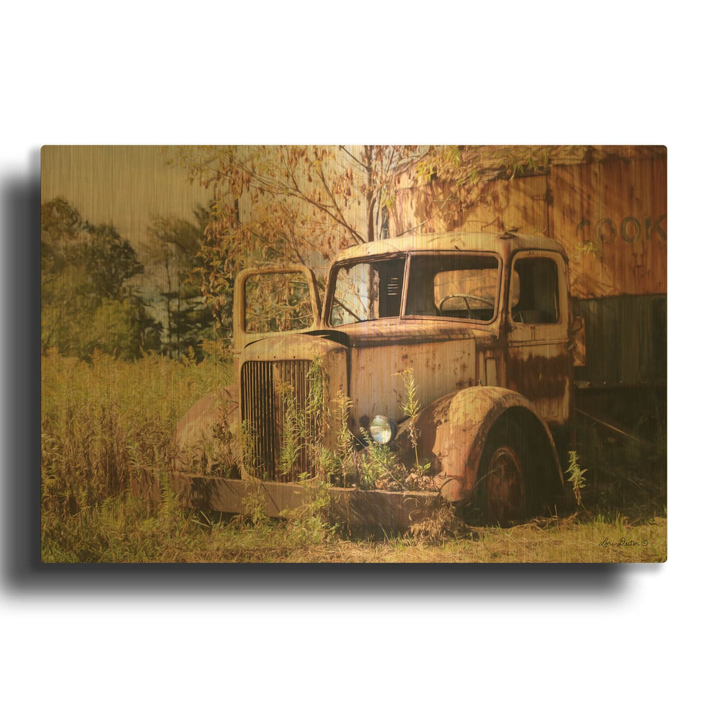 'Old Yellow Truck' By Lori Deiter Gold Metal Wall Art