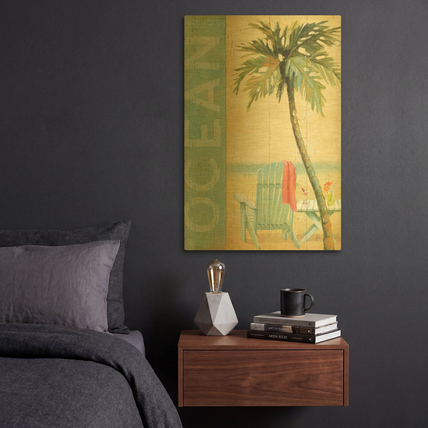 'Ocean Beach II' By Daphne Brissonnet Gold Metal Wall Art