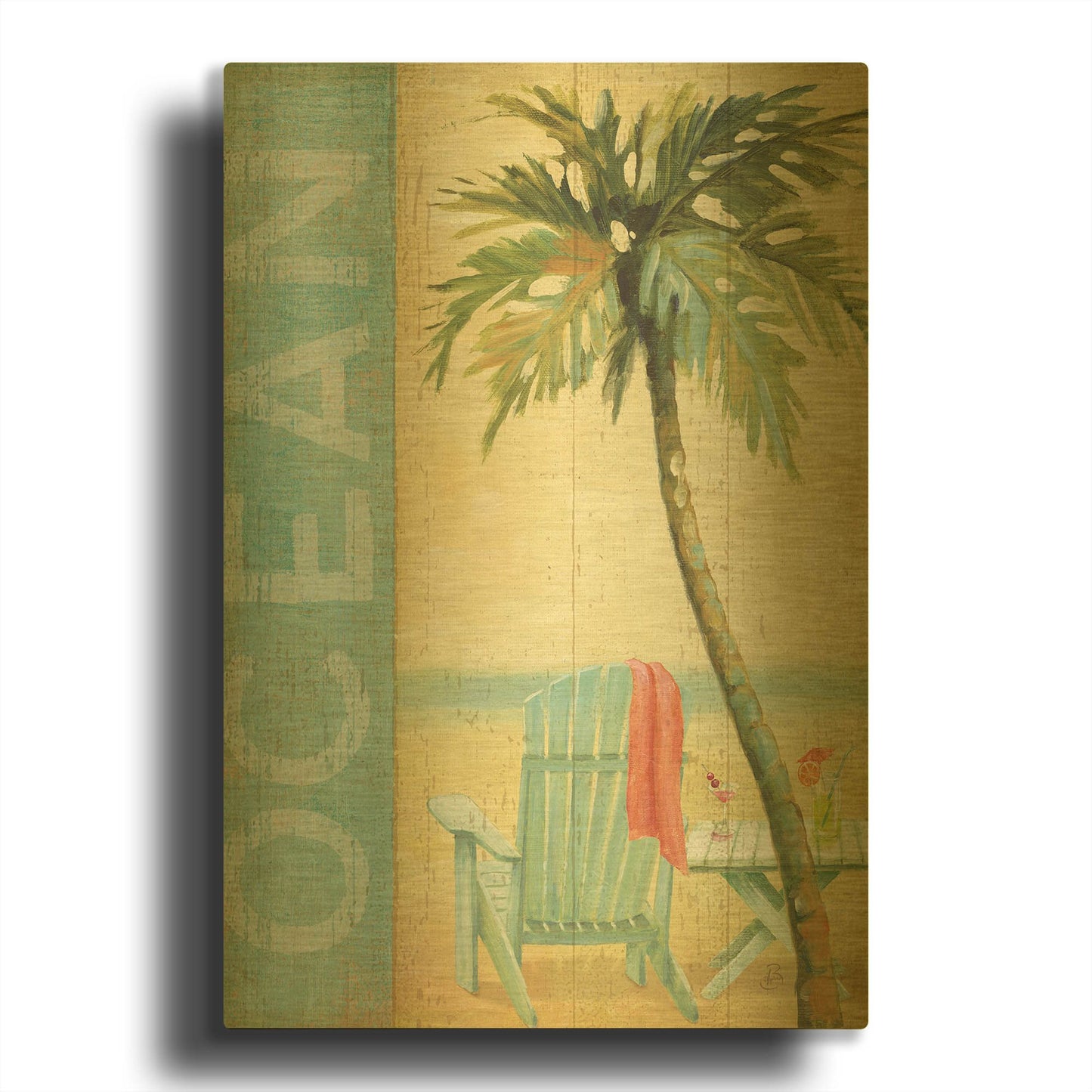 'Ocean Beach II' By Daphne Brissonnet Gold Metal Wall Art