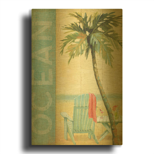 'Ocean Beach II' By Daphne Brissonnet Gold Metal Wall Art