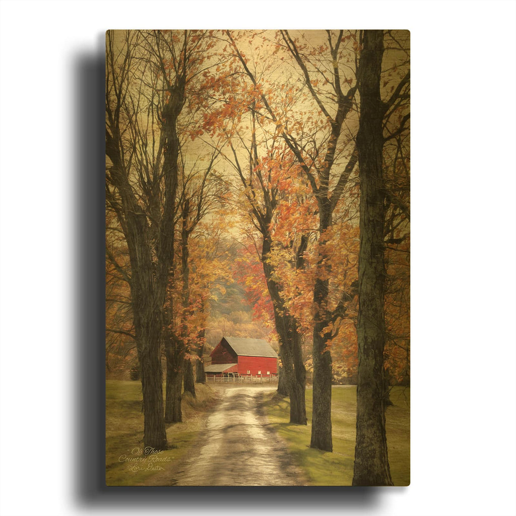 'On Those Country Roads' By Lori Deiter Gold Metal Wall Art