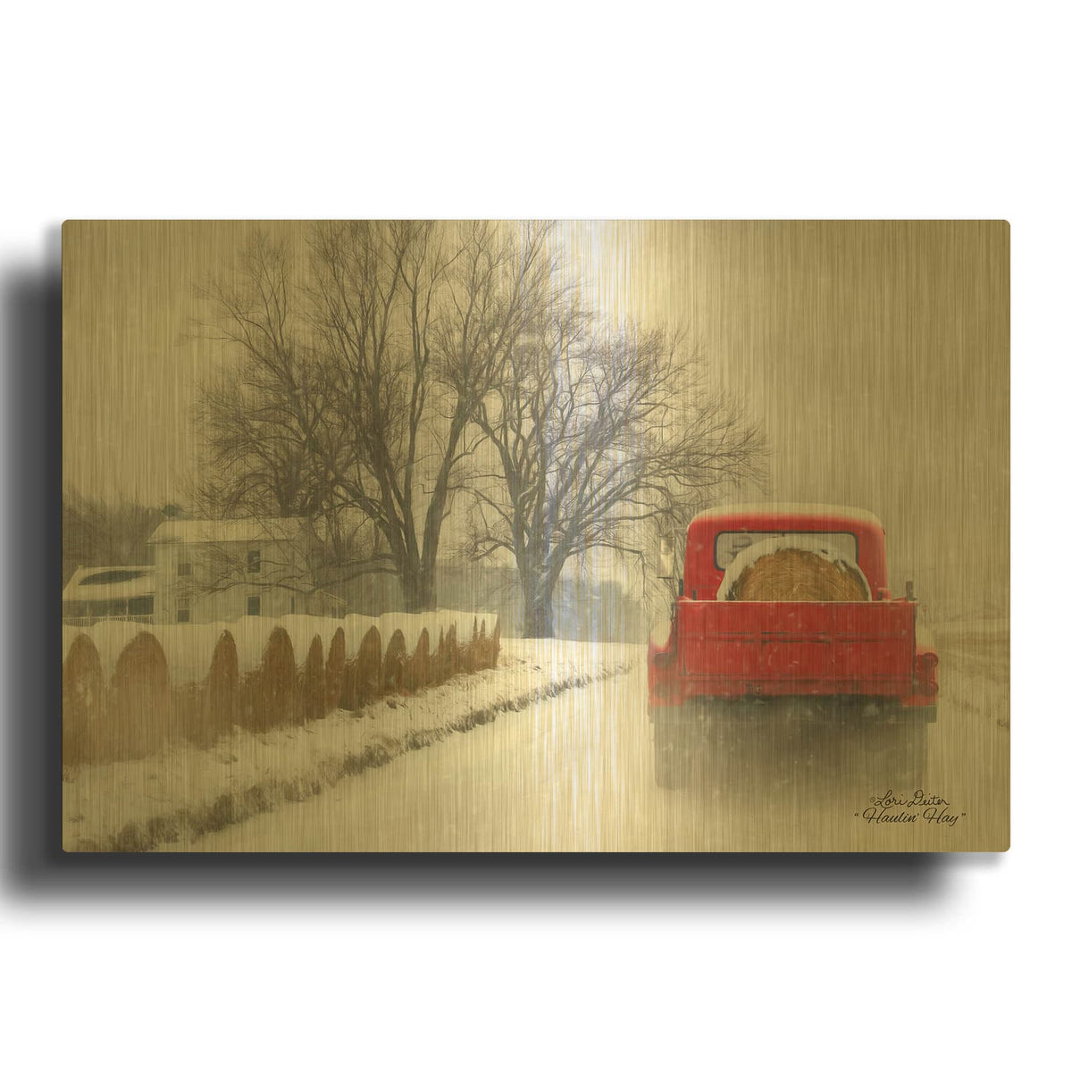 'Haulin' By Lori Deiter Gold Metal Wall Art