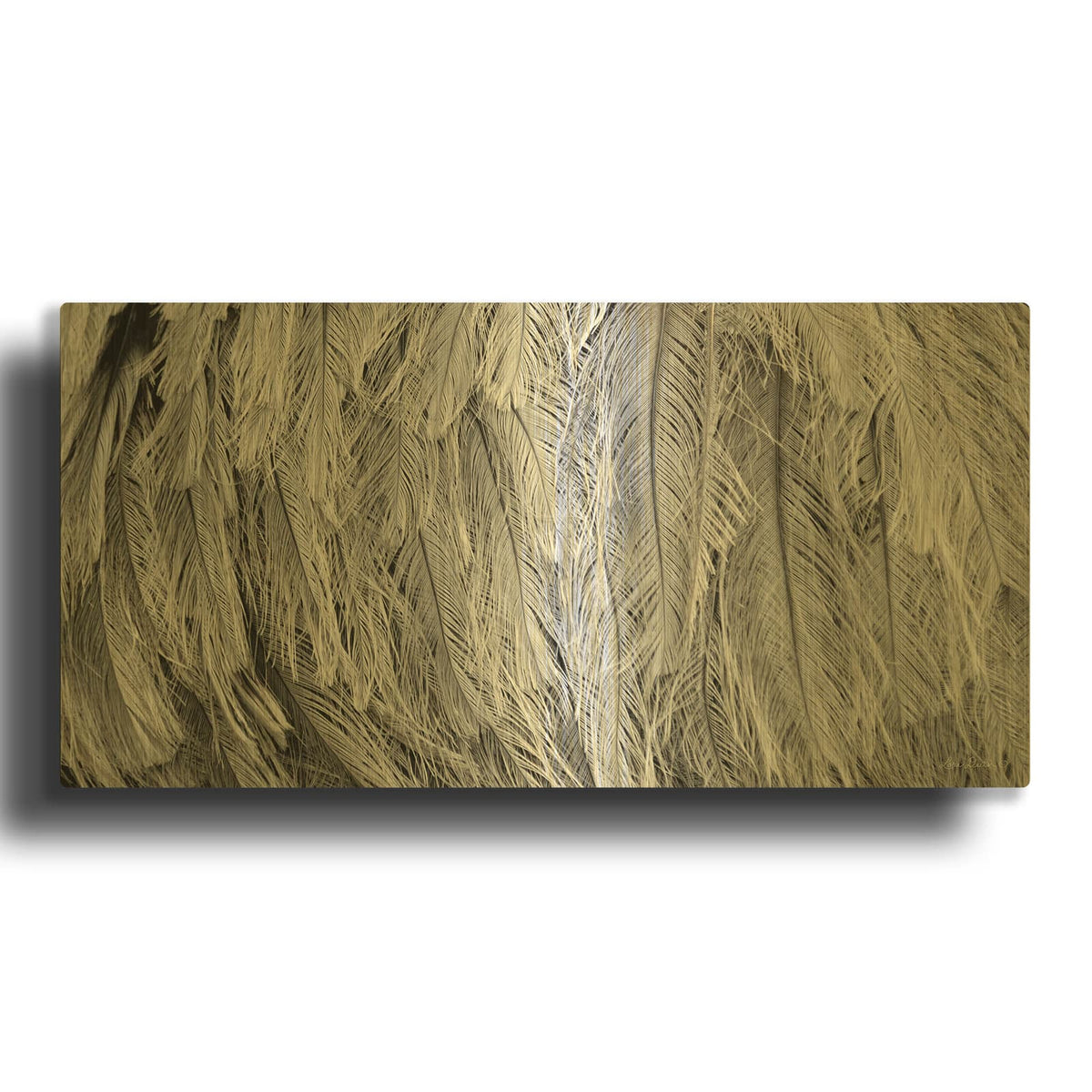 'Silver Feathers' By Lori Deiter Gold Metal Wall Art