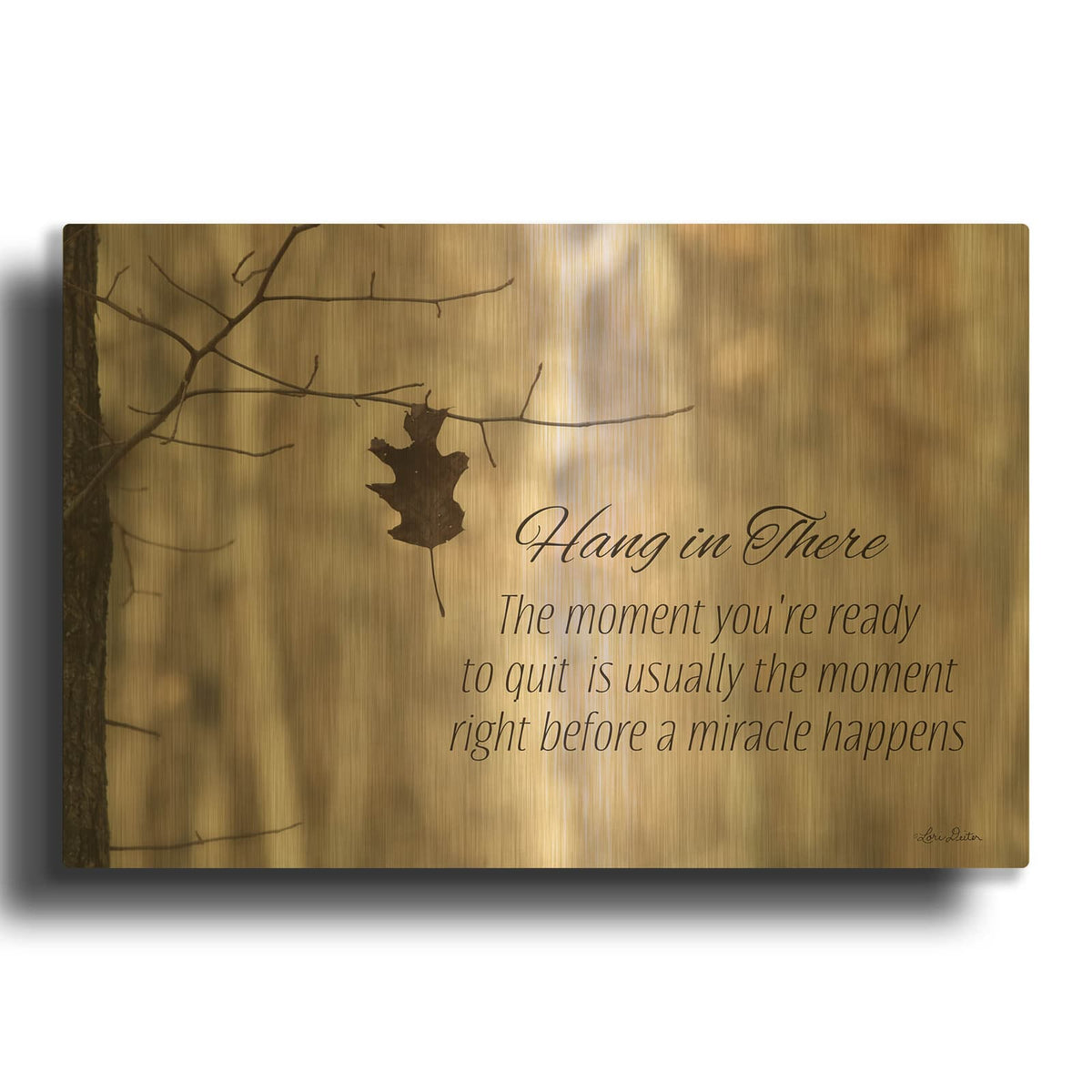 'Hang in There' By Lori Deiter Gold Metal Wall Art