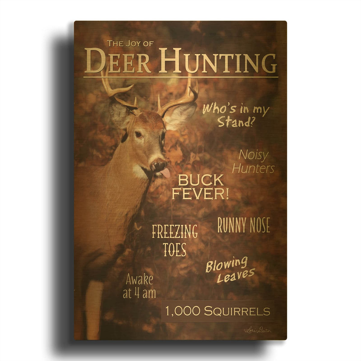 'Joy of Hunting' By Lori Deiter Gold Metal Wall Art