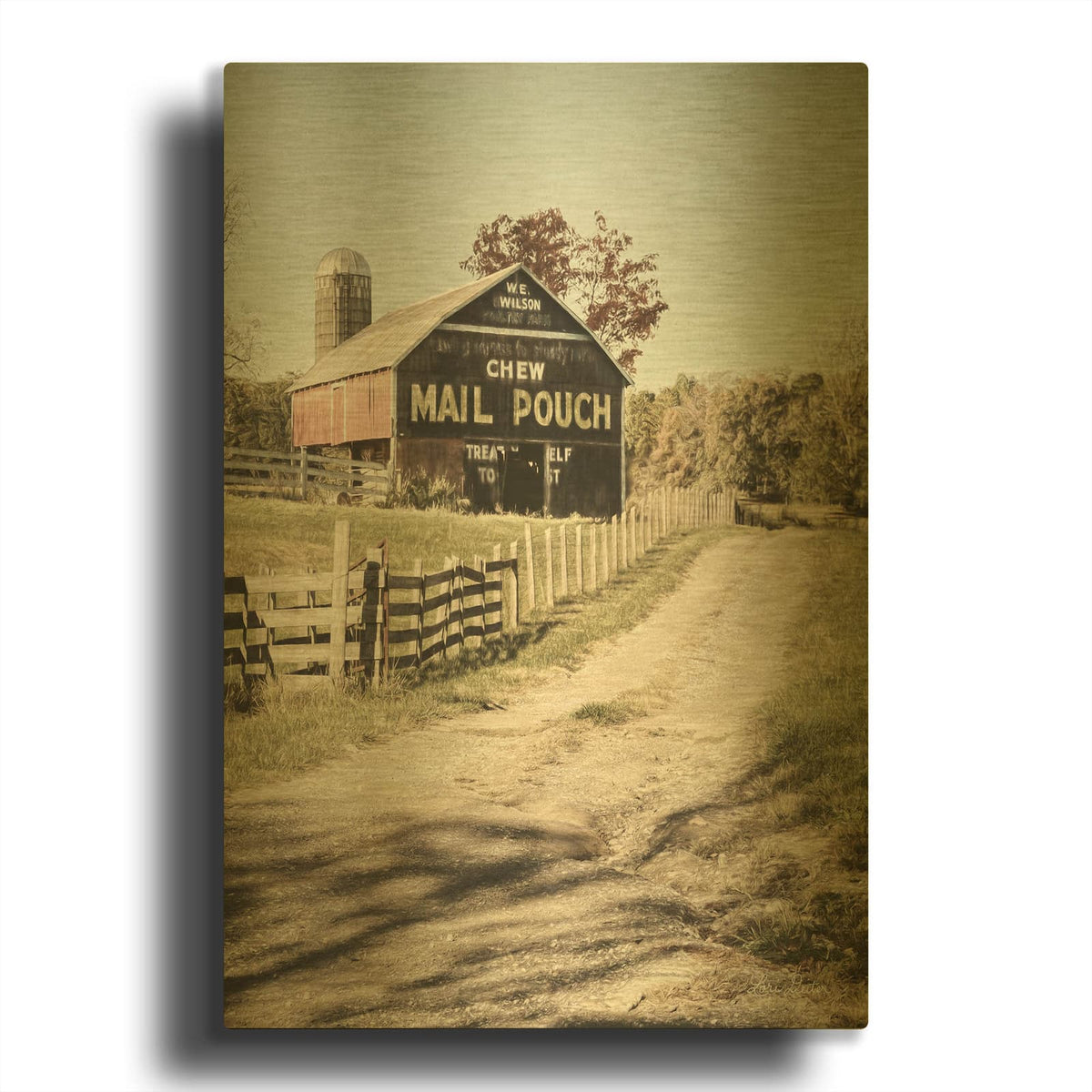 'Mail Pouch Lane' By Lori Deiter Gold Metal Wall Art