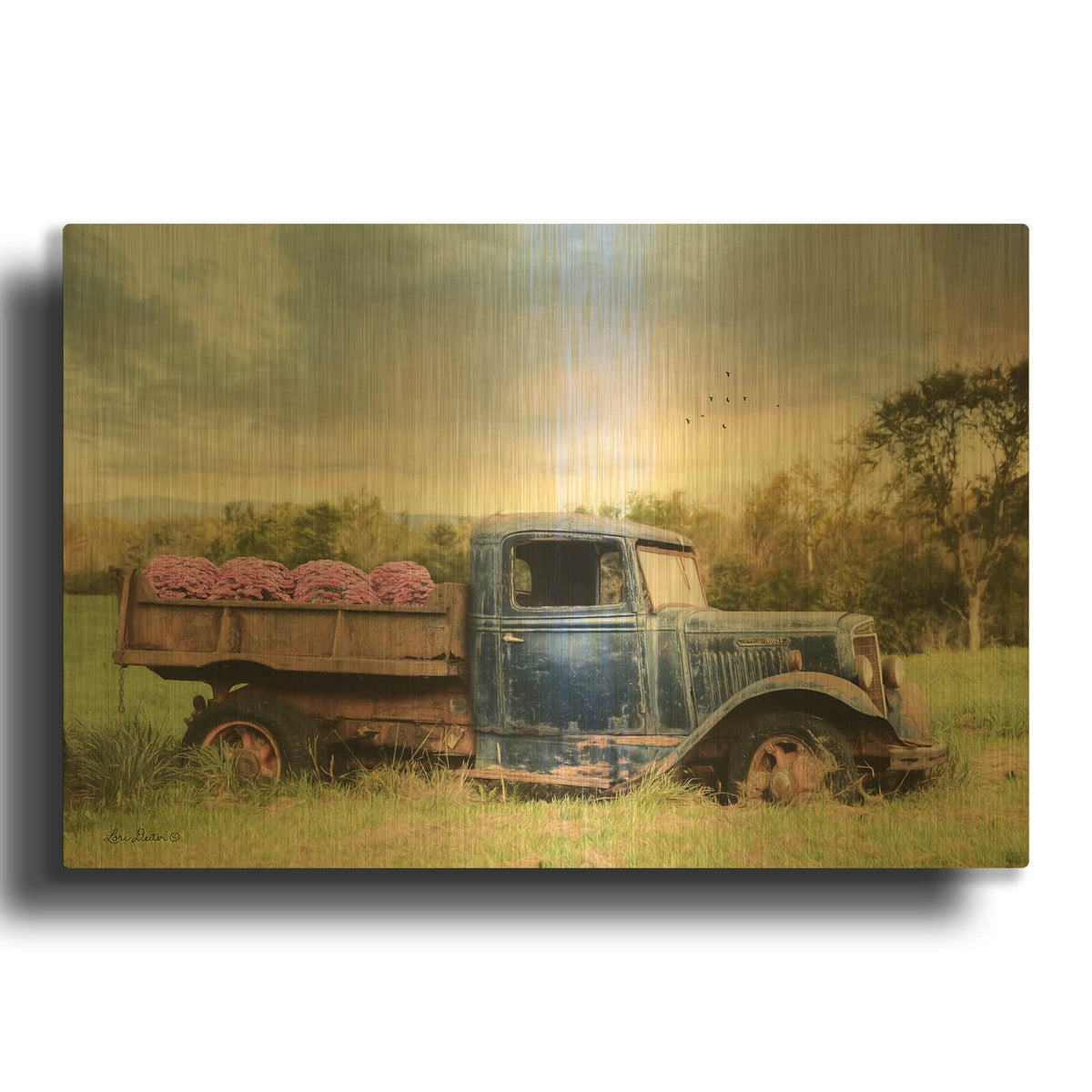 'Flower Delivery' By Lori Deiter Gold Metal Wall Art