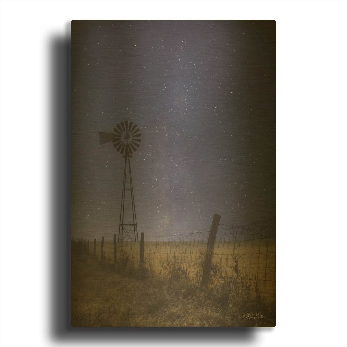 'Starlit Night' By Lori Deiter Gold Metal Wall Art