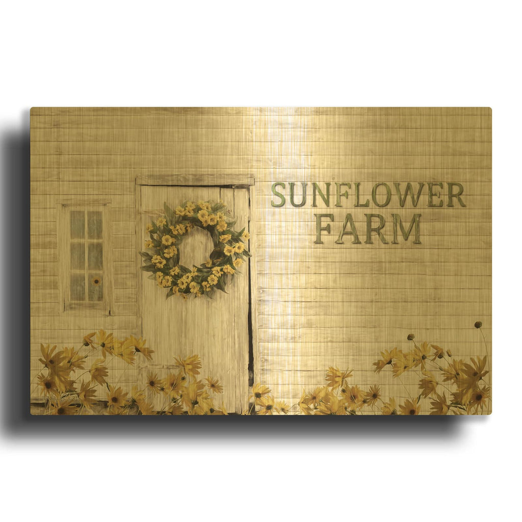 'Sunflower Farm' By Lori Deiter Gold Metal Wall Art