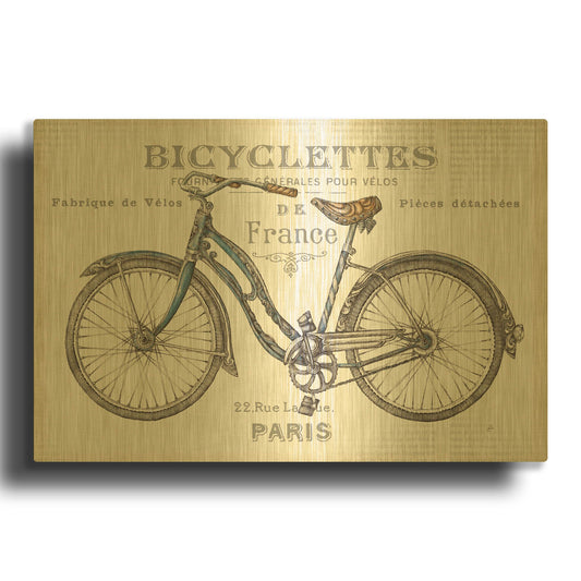 'Bicycles II' By Daphne Brissonnet Gold Metal Wall Art