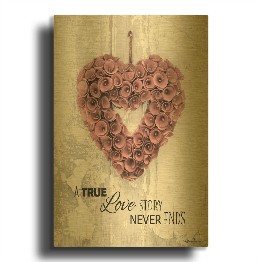 'A True Love Story' By Lori Deiter Gold Metal Wall Art
