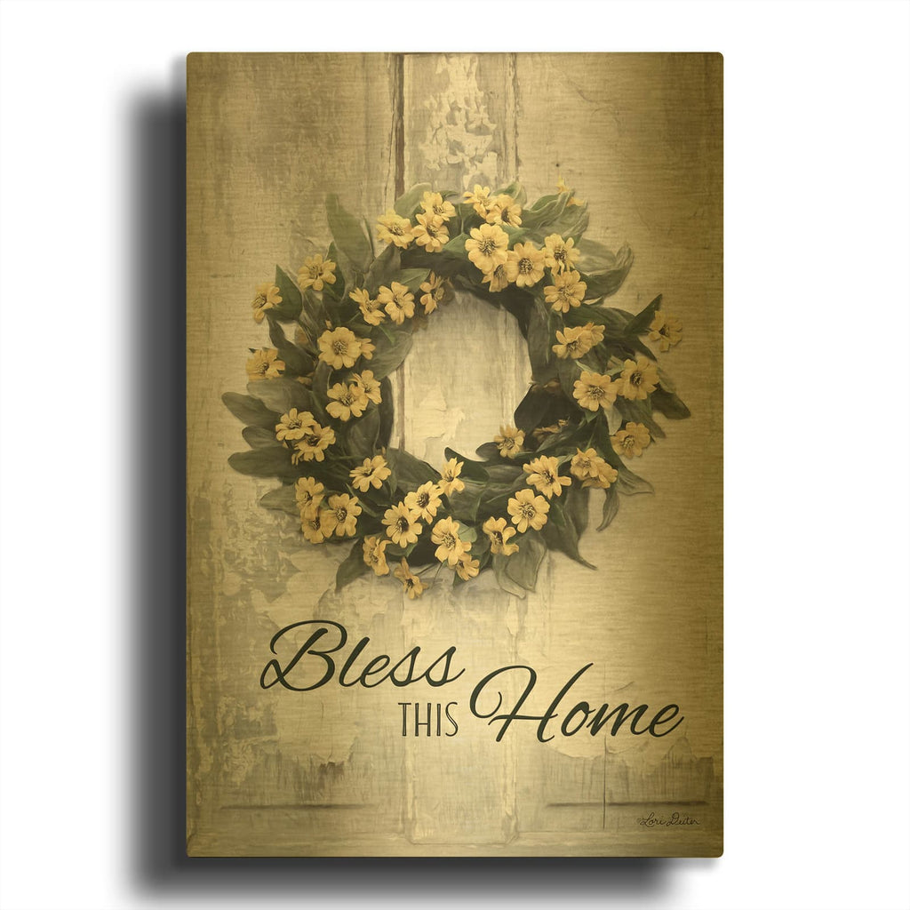'Bless This Home' By Lori Deiter Gold Metal Wall Art