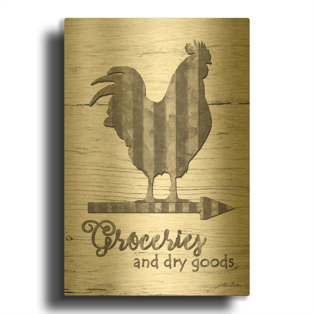 'Groceries' By Lori Deiter Gold Metal Wall Art