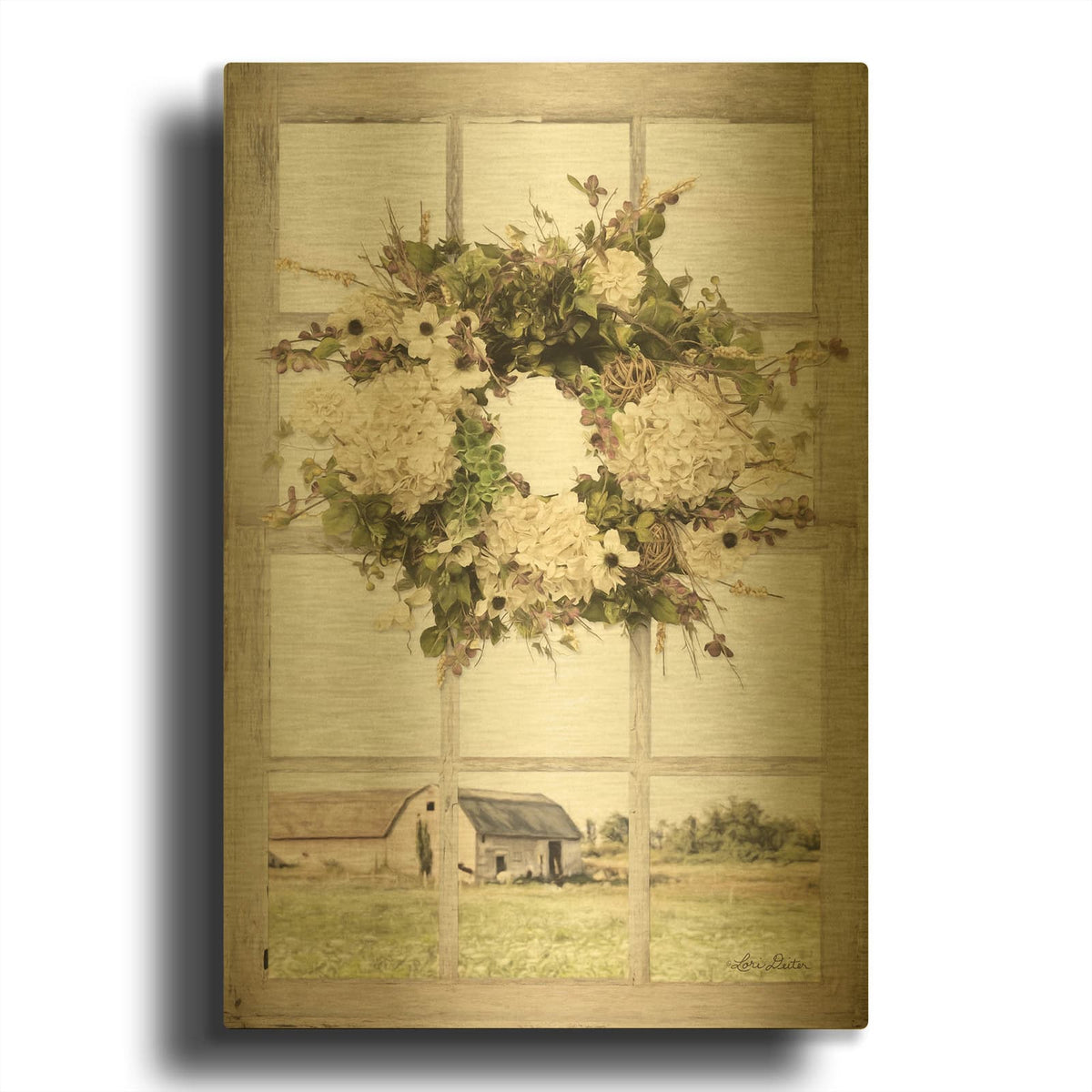 'Pleasant View' By Lori Deiter Gold Metal Wall Art