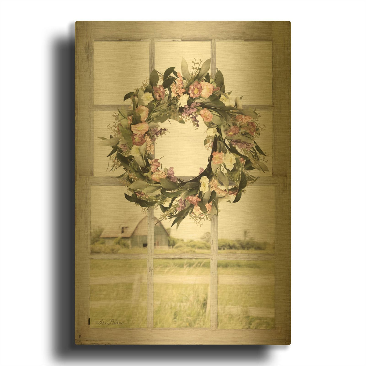'Summer View' By Lori Deiter Gold Metal Wall Art