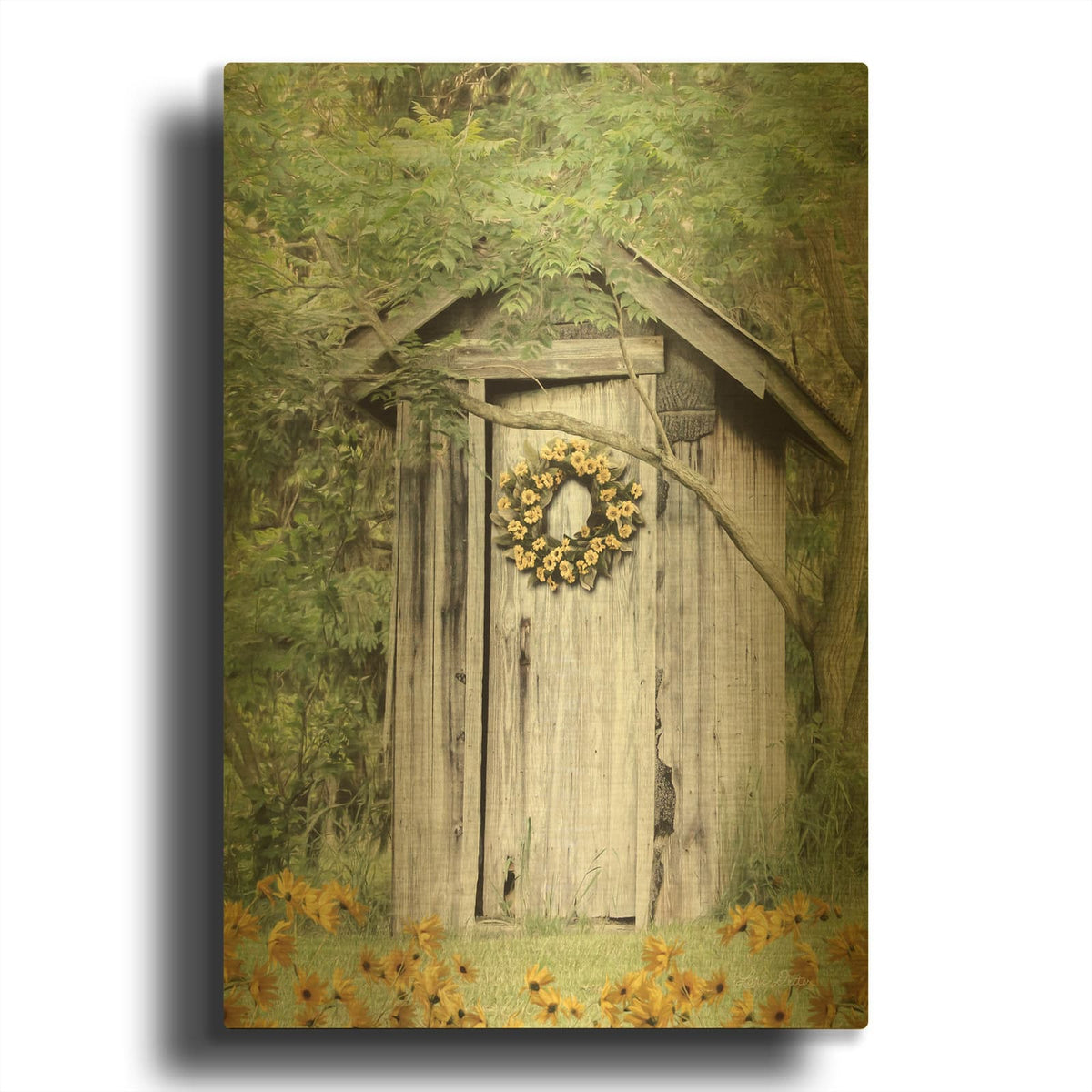 'Flower Power' By Lori Deiter Gold Metal Wall Art