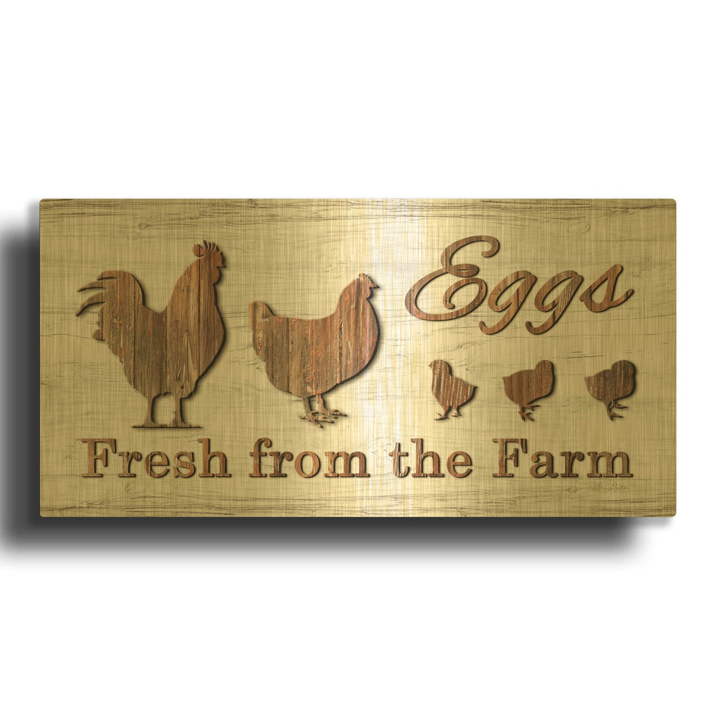 'Farm Fresh Eggs' By Lori Deiter Gold Metal Wall Art