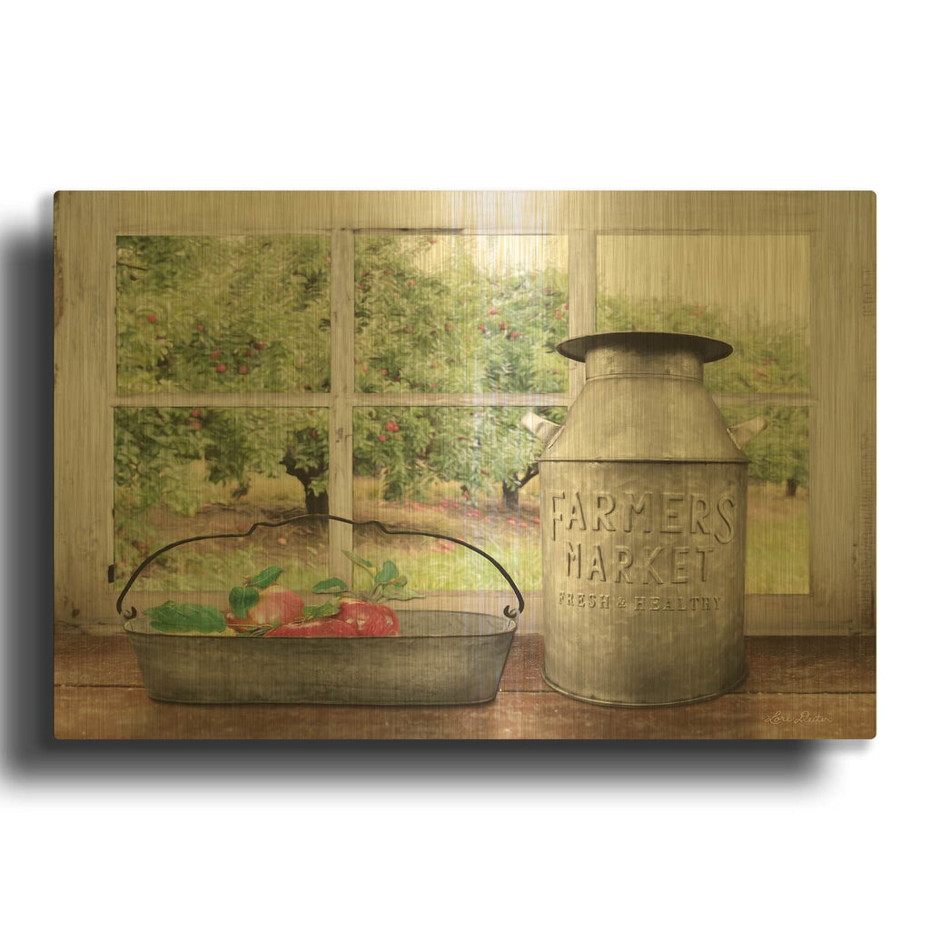 'Apple Orchard' By Lori Deiter Gold Metal Wall Art