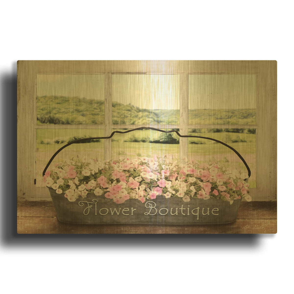 'Flower Boutique' By Lori Deiter Gold Metal Wall Art