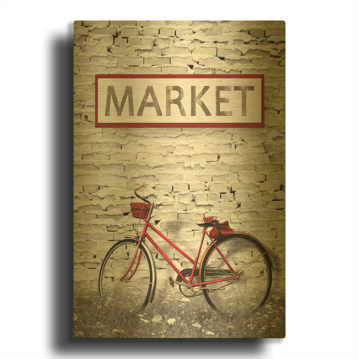 'At the Market' By Lori Deiter Gold Metal Wall Art