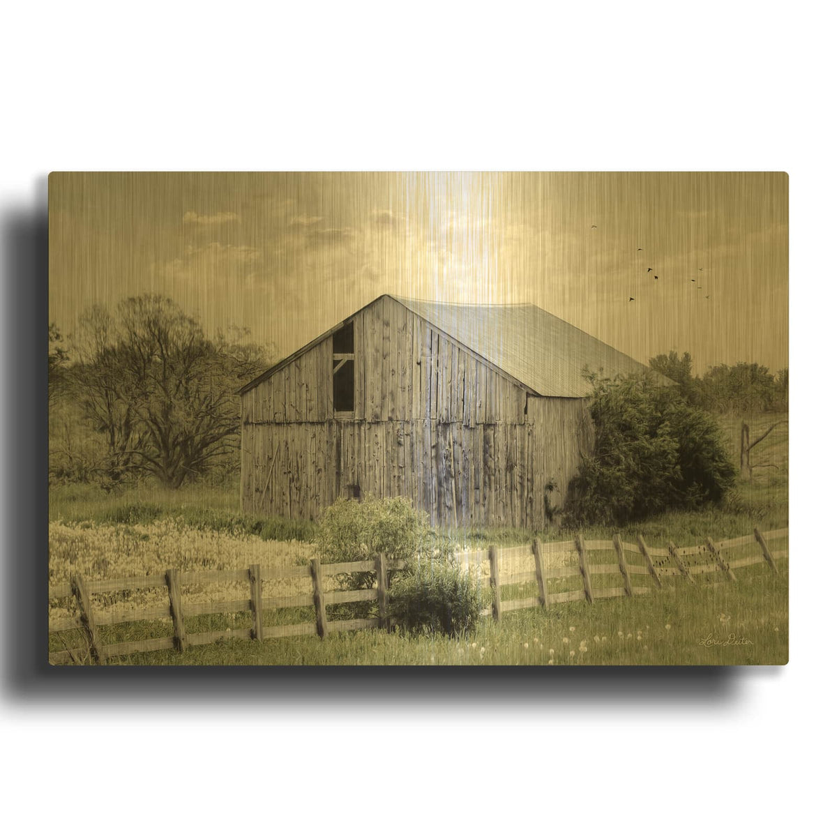 'Barnsville Barn' By Lori Deiter Gold Metal Wall Art