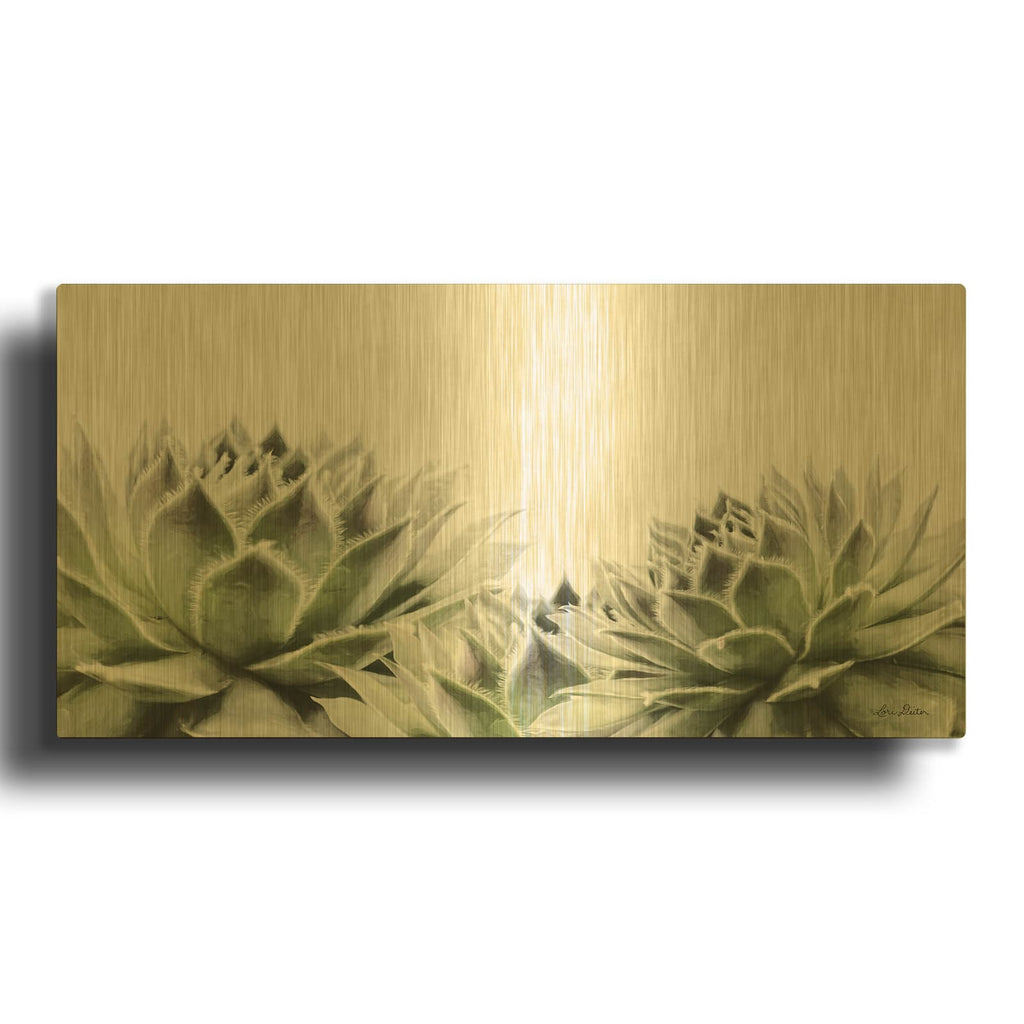 'Soft Succulents I' By Lori Deiter Gold Metal Wall Art
