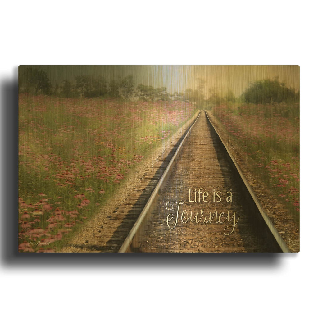 'Life is a Journey' By Lori Deiter Gold Metal Wall Art