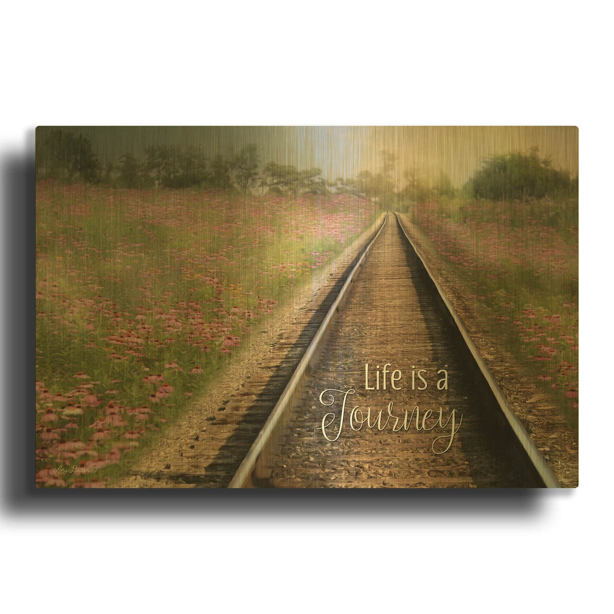 'Life is a Journey' By Lori Deiter Gold Metal Wall Art