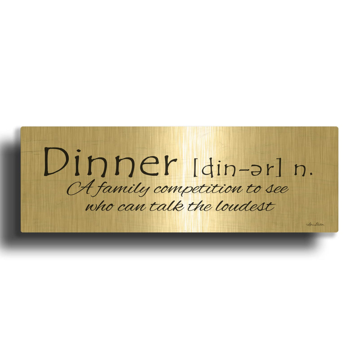 'Dinner Competition' By Lori Deiter Gold Metal Wall Art