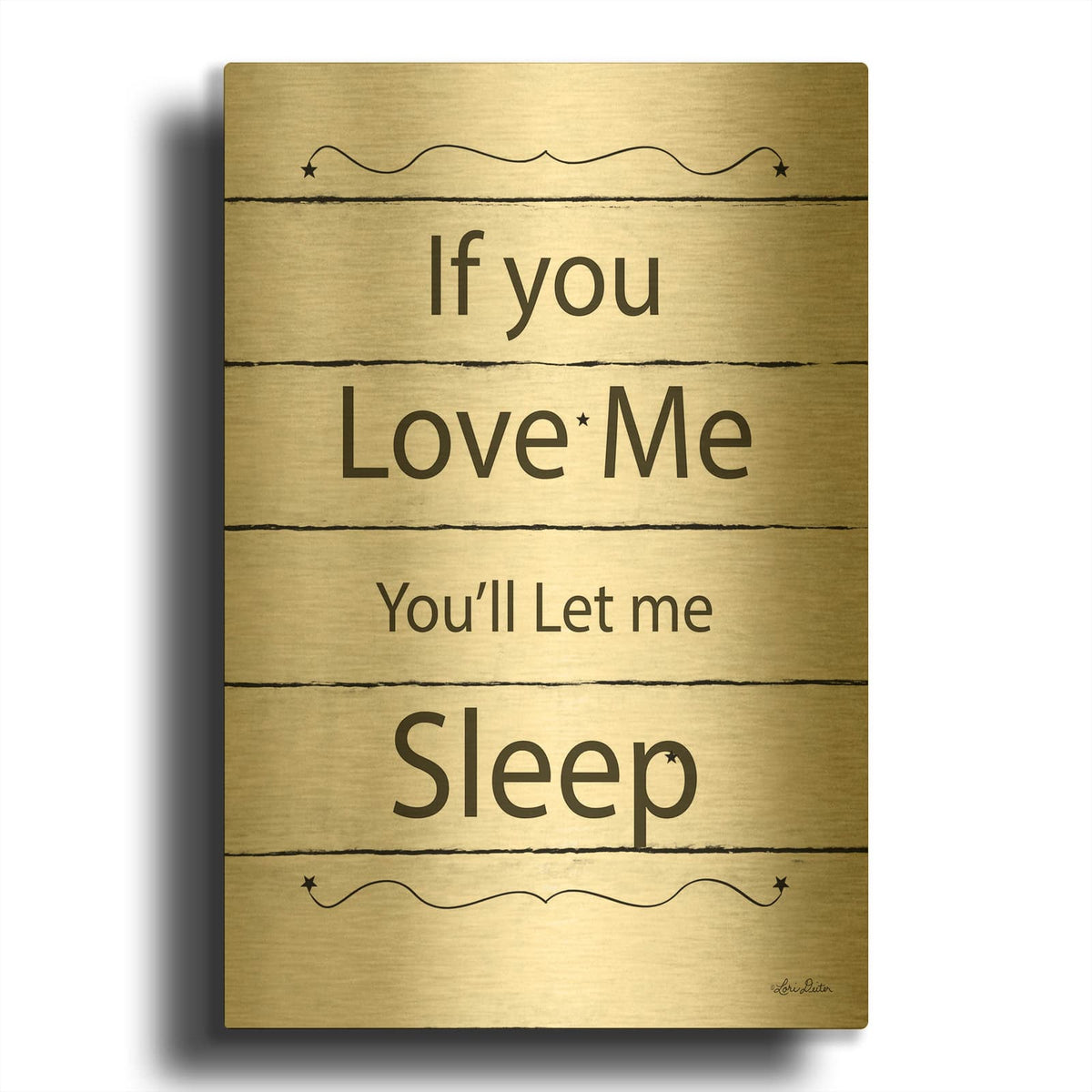 'Let Me Sleep' By Lori Deiter Gold Metal Wall Art