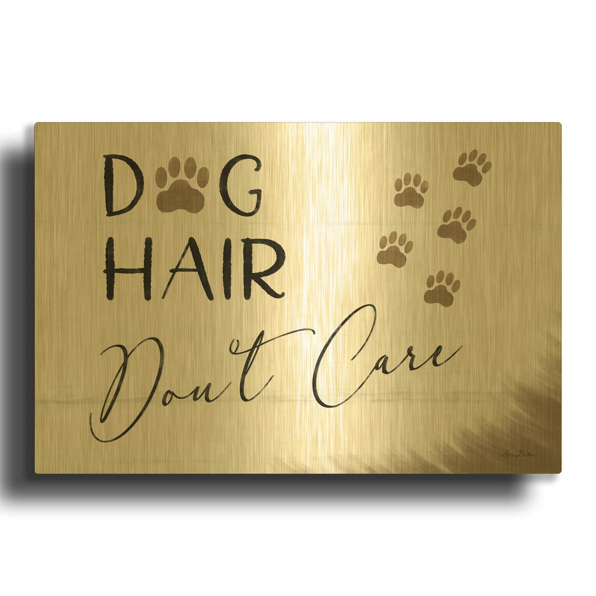 'Dog Hair, Don' By Lori Deiter Gold Metal Wall Art