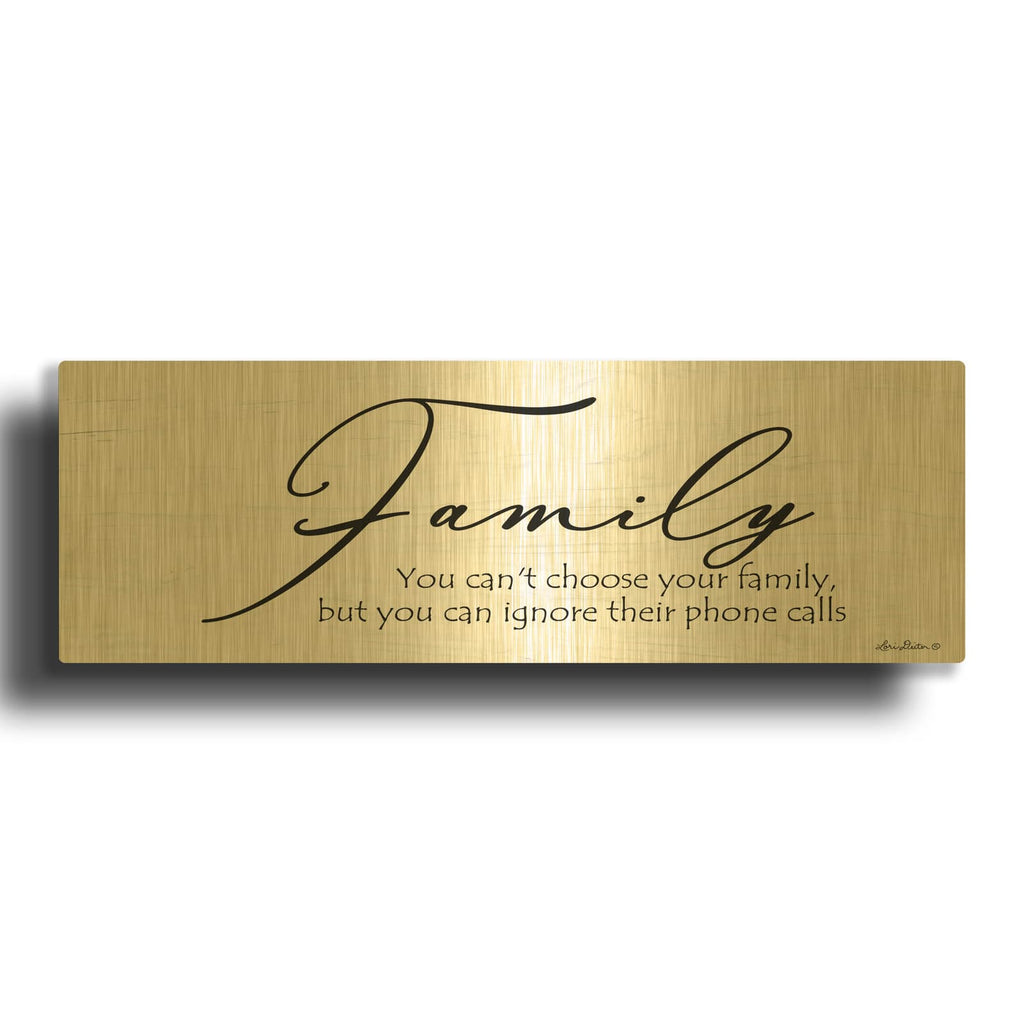 'Family Calls' By Lori Deiter Gold Metal Wall Art